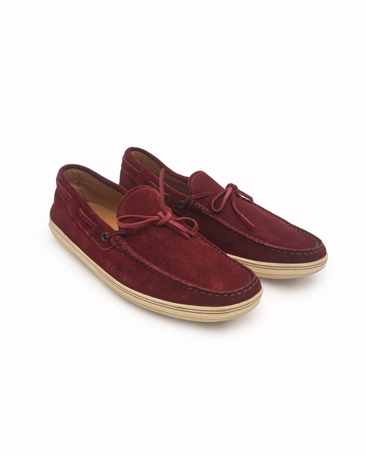 Tod's Red Suede Gommino Driving Loafers
