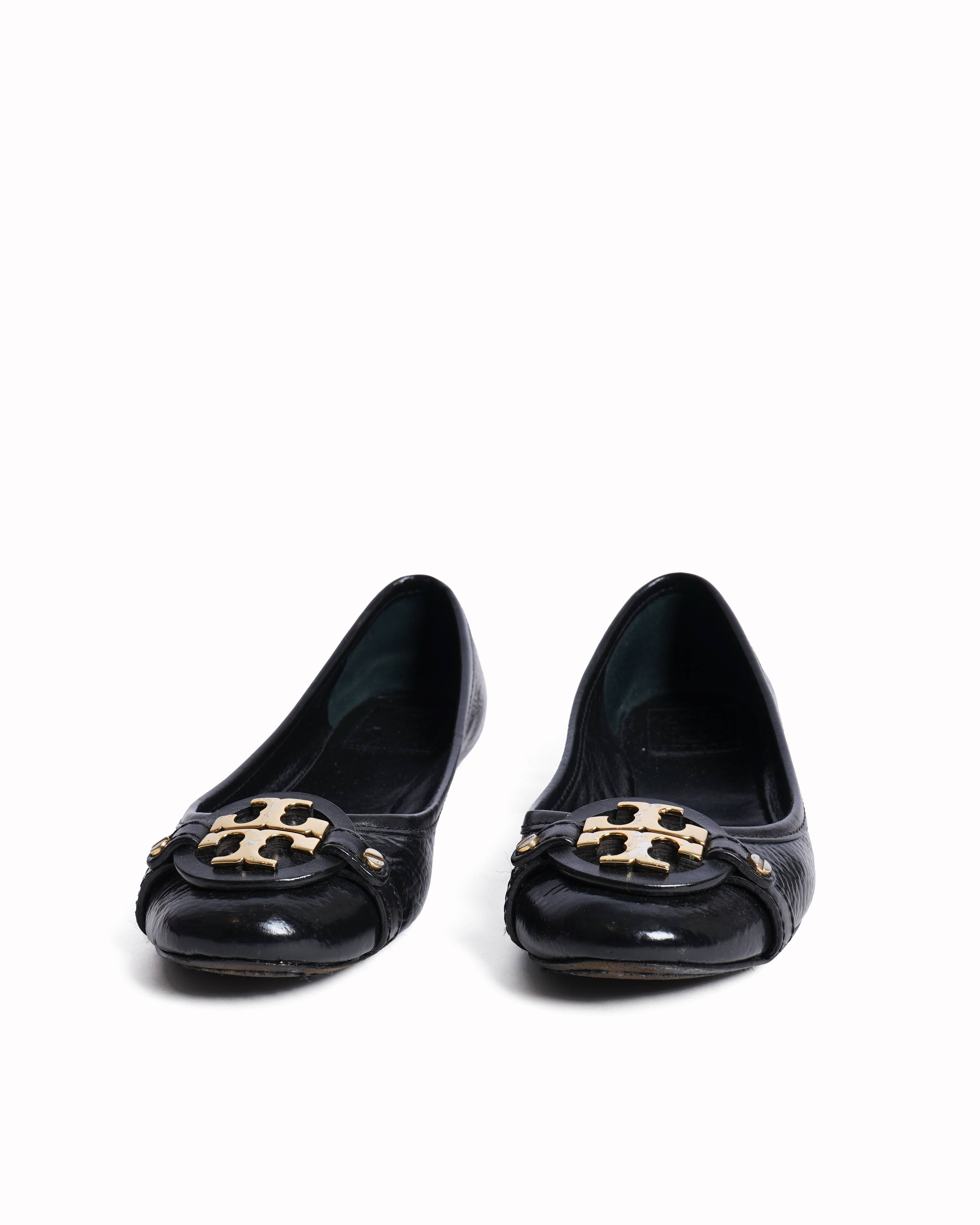 Tory Burch black leather ballet flats