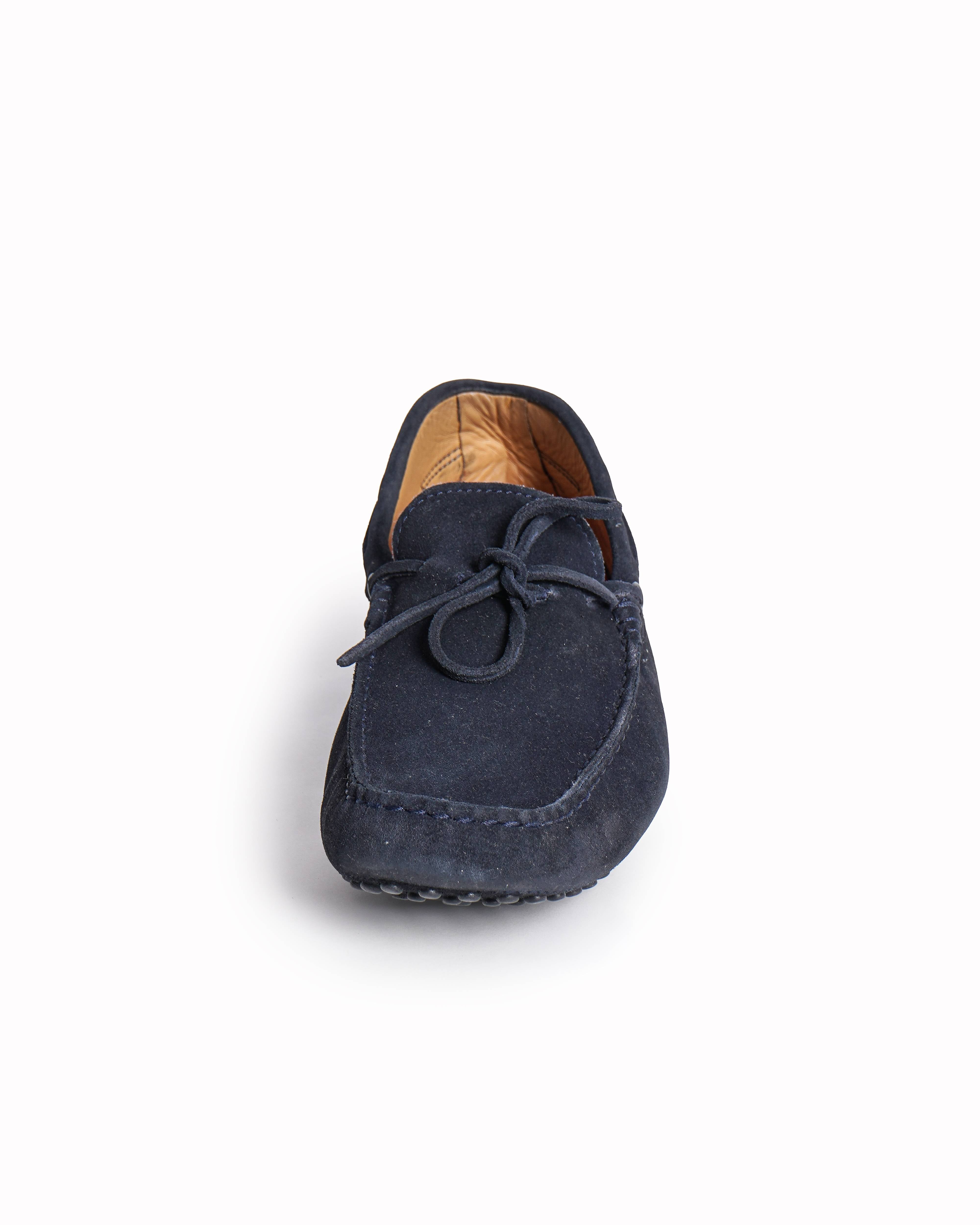 Tod's x Ferrari Ink Blue Suede Gommino Driving Loafers