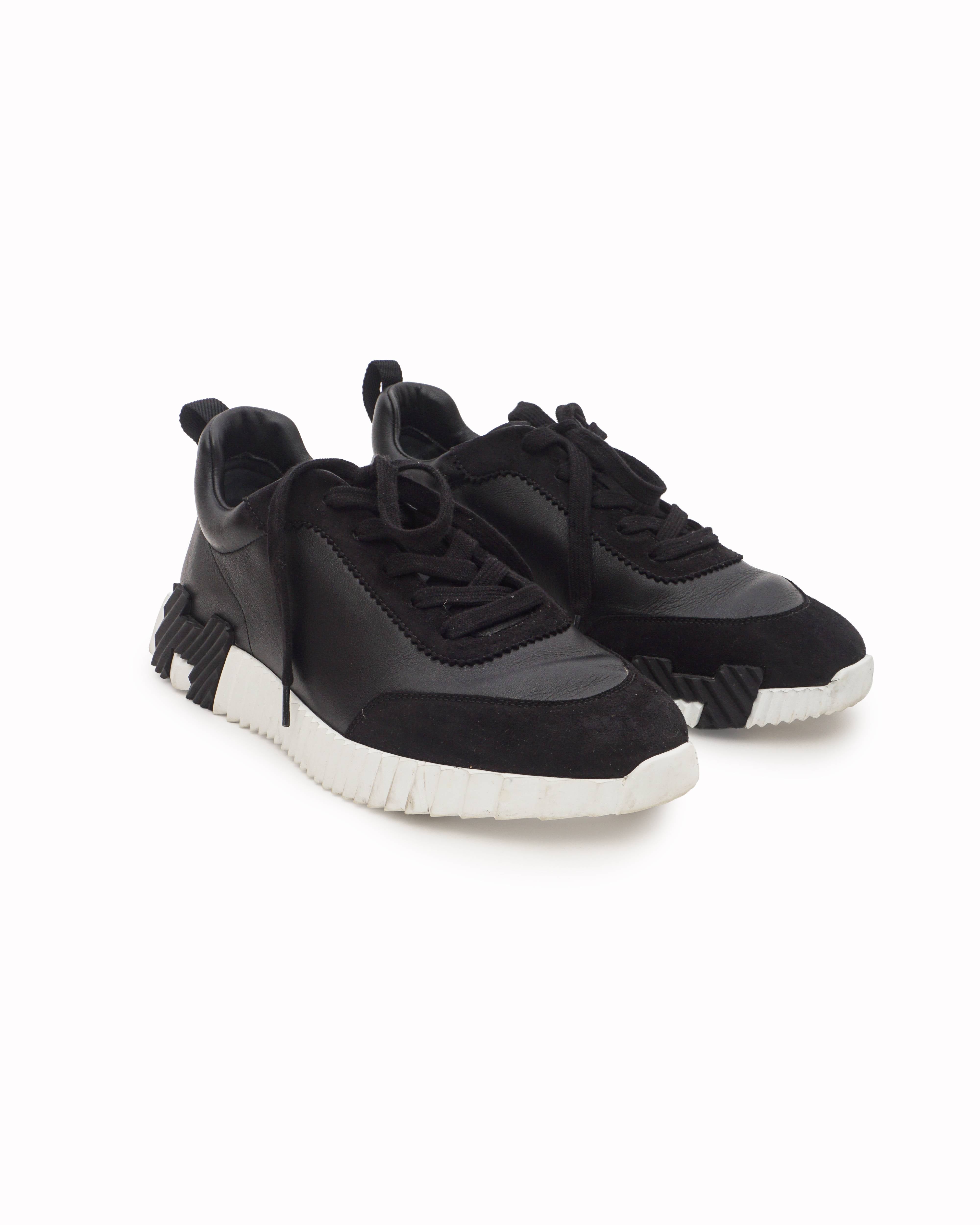 Hermès Bouncing Black Leather Men's Sneakers
