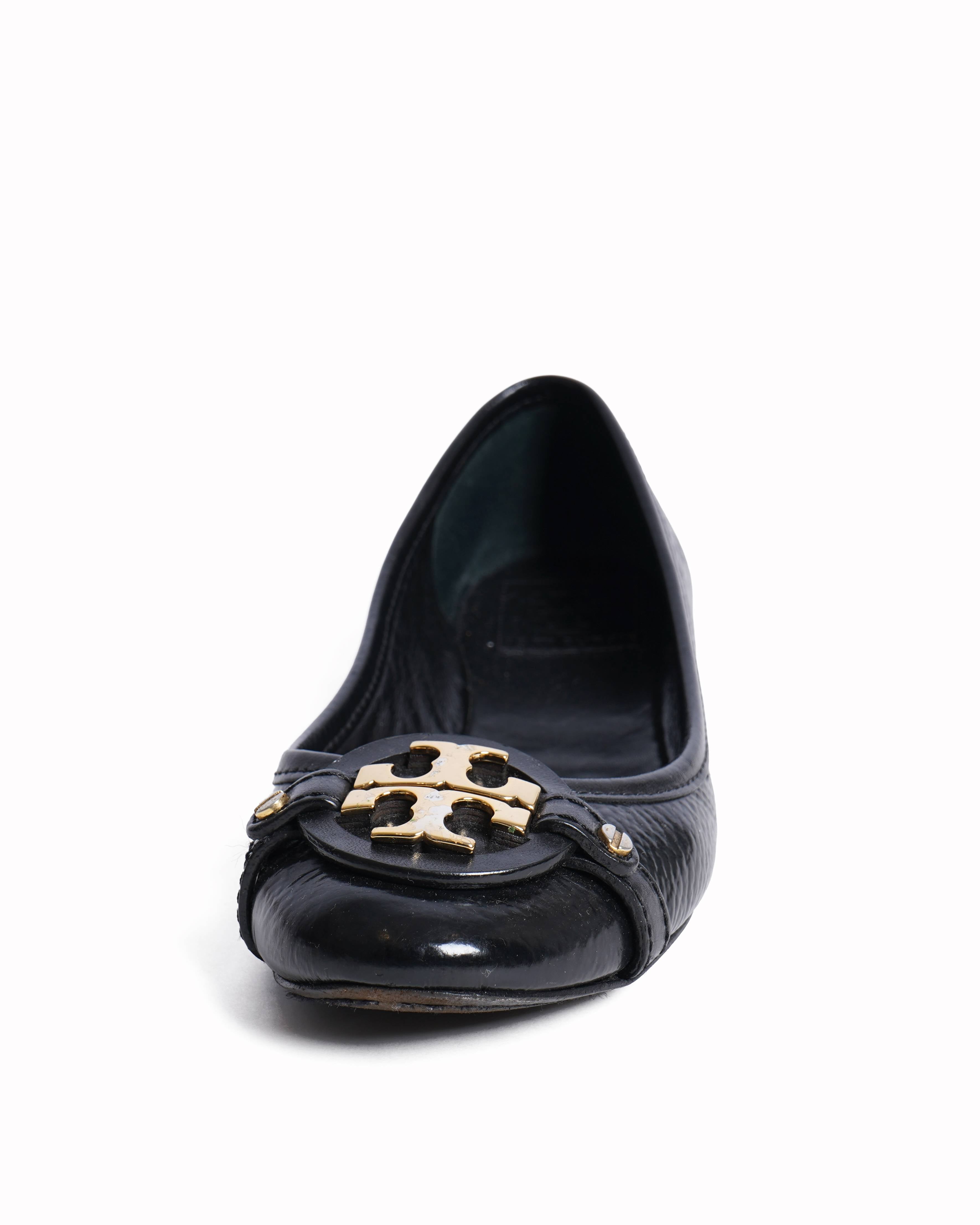 Tory Burch black leather ballet flats