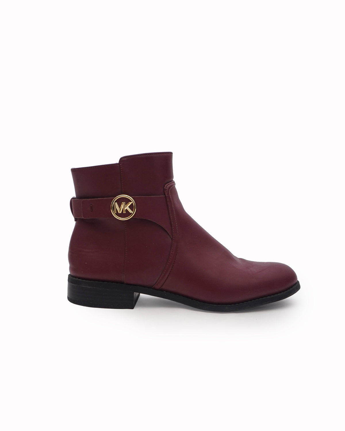 Michael Kors Wine Red Leather Carmen Ankle Boots