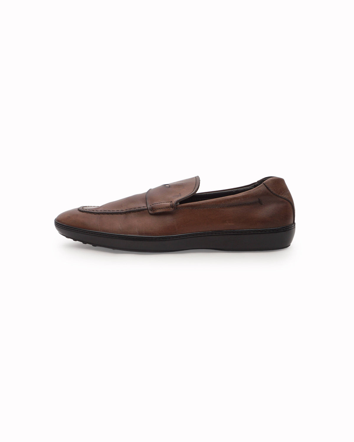 Tod's Brown Calfskin Leather Penny Loafers