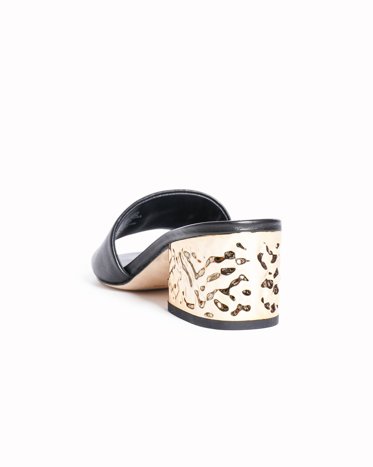 Tory Burch Everly Block Heels In Black With Gold Tone Accent