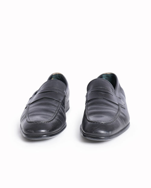 Tod’s black leather gomma leggera moccasins