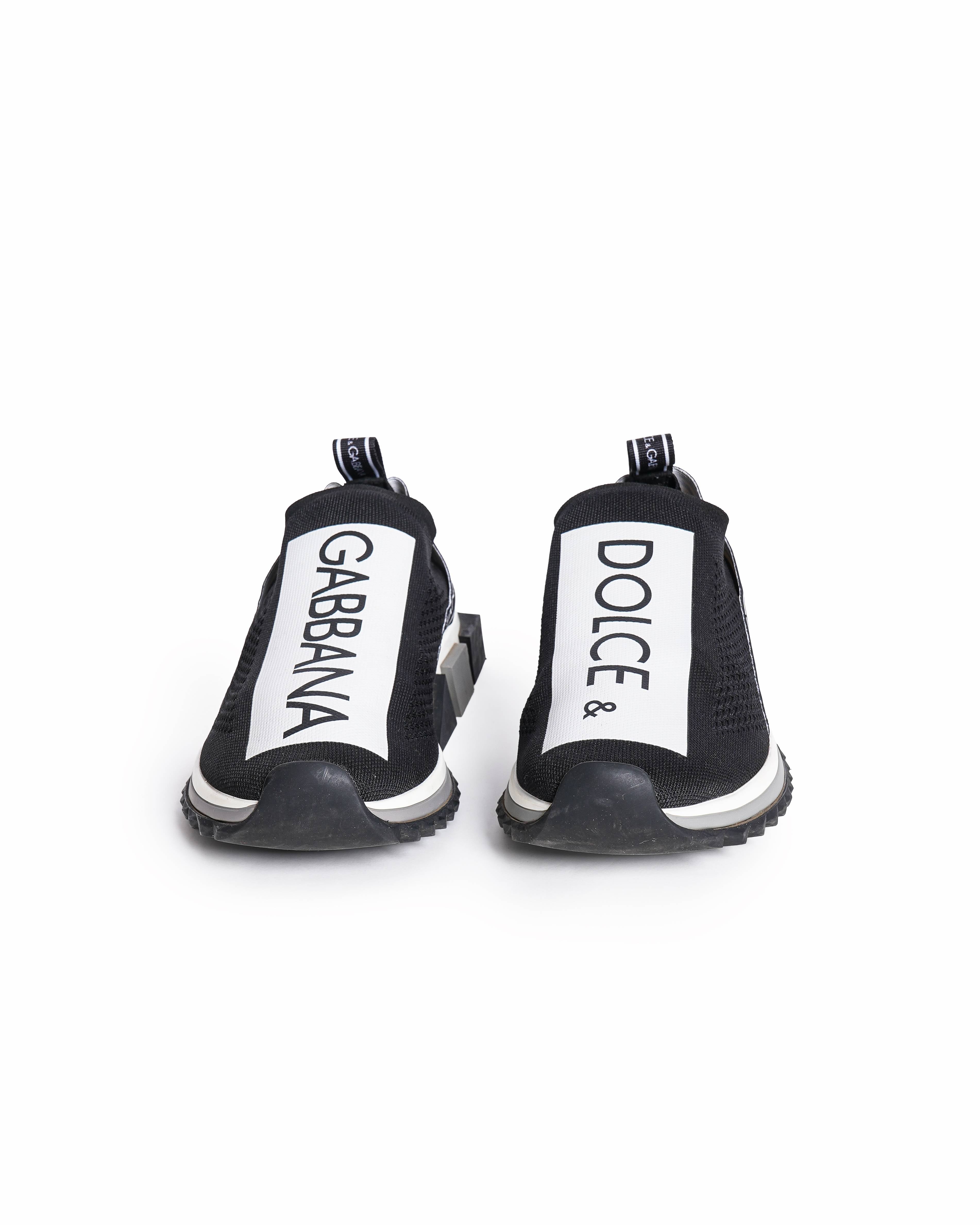 Dolce & Gabbana Black/White Sorrento Slip On Sneakers