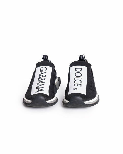 Dolce & Gabbana Black/White Sorrento Slip On Sneakers