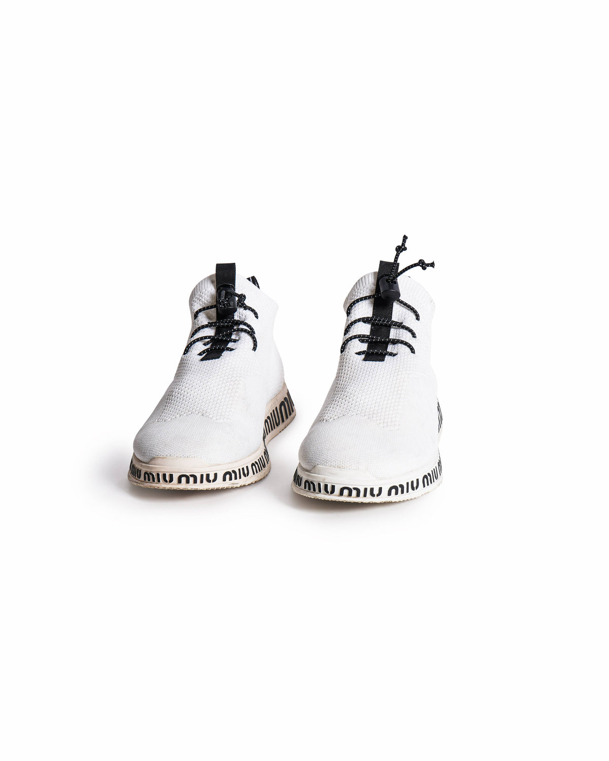 Miu Miu White Mesh Slip On Sneakers