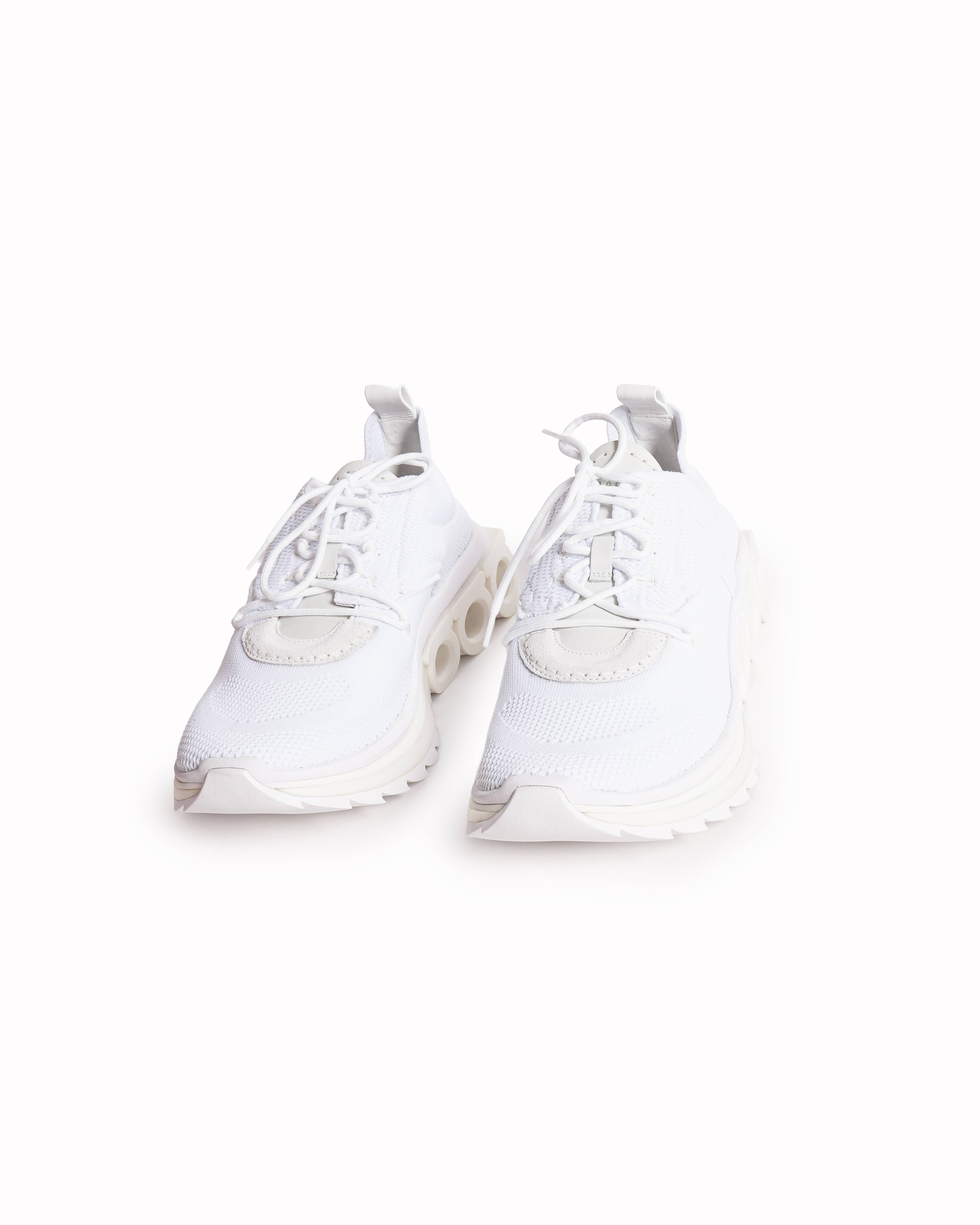 New Salvatore Ferragamo Nima knit sneakers in white