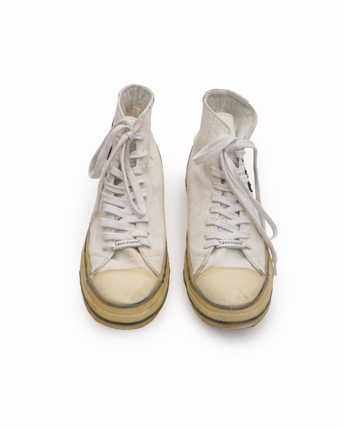 Palm Angels White Palm Tree Vulcanized High-Top Sneakers