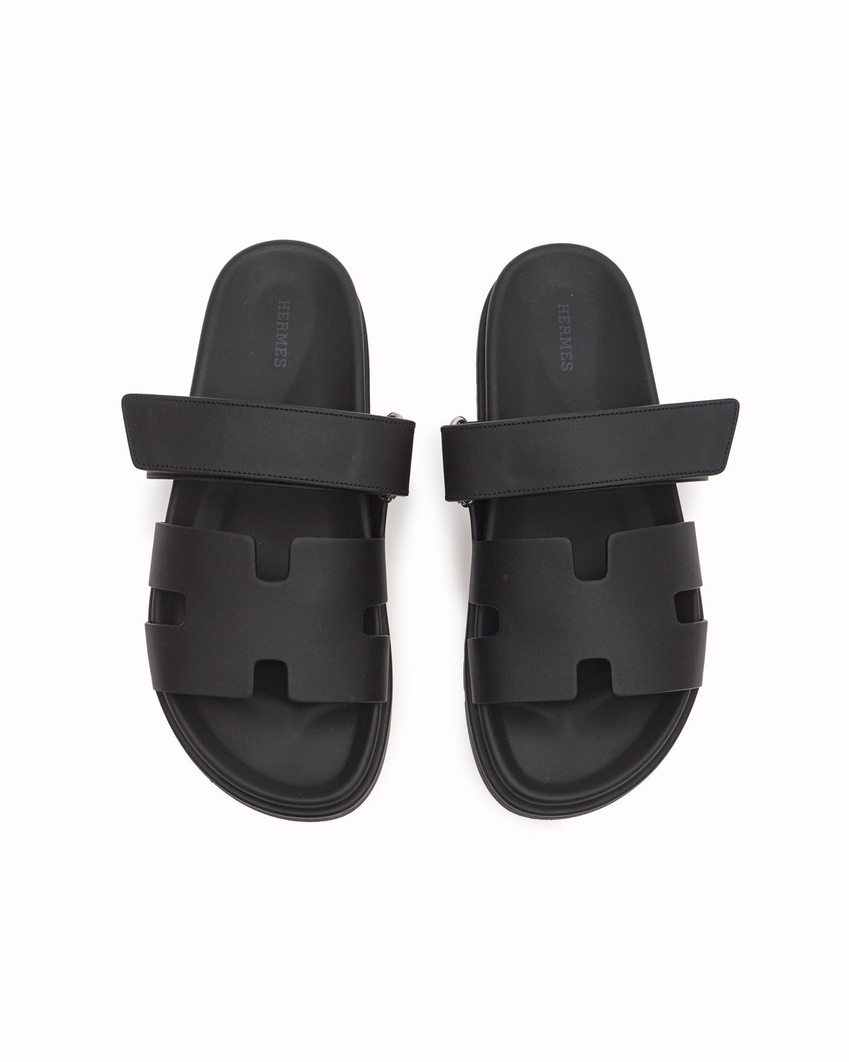 Hermès Chypre Black Calfskin Men's Sandals
