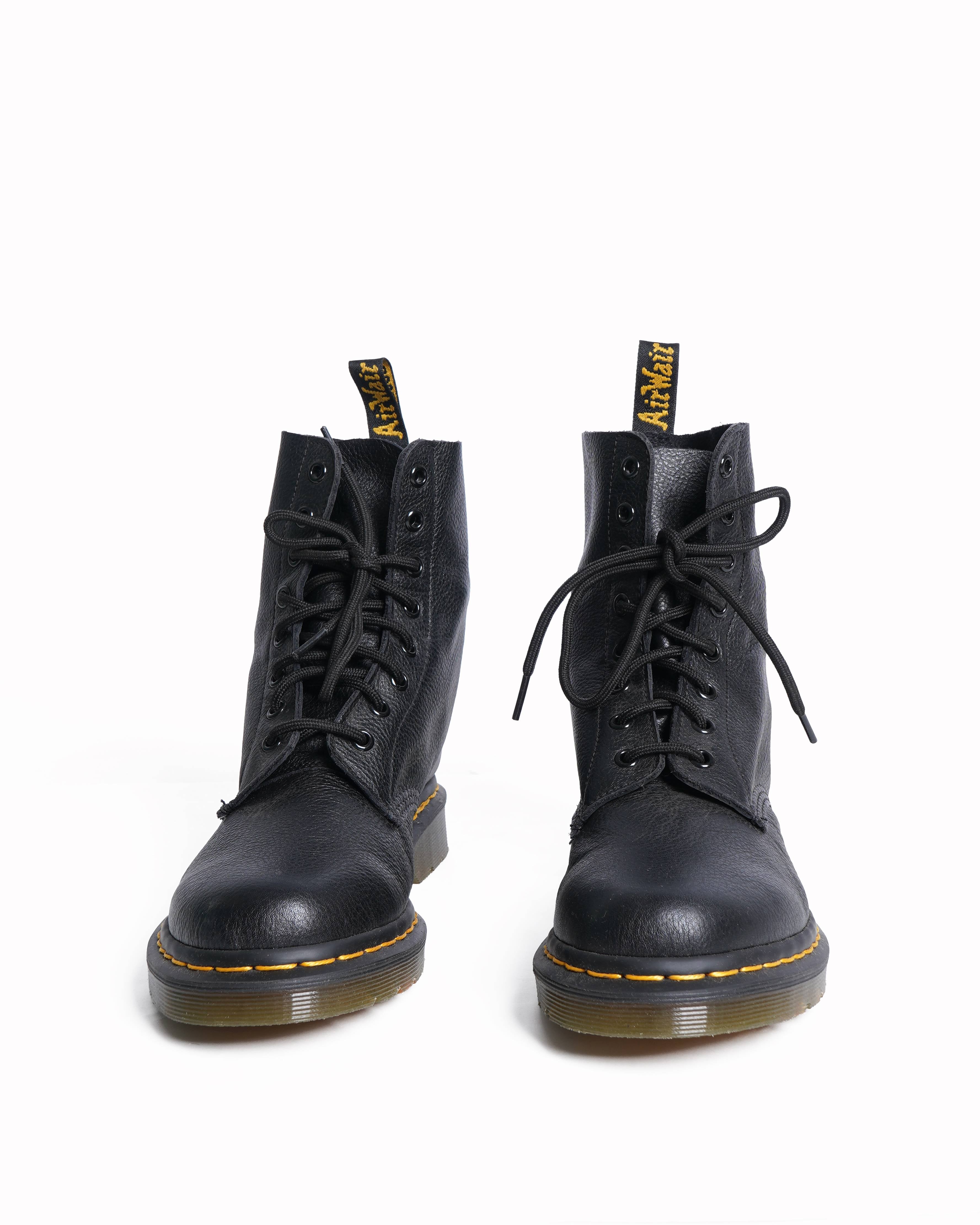 New Dr. Martens Women's Boots In Black WIth Yellow Accent