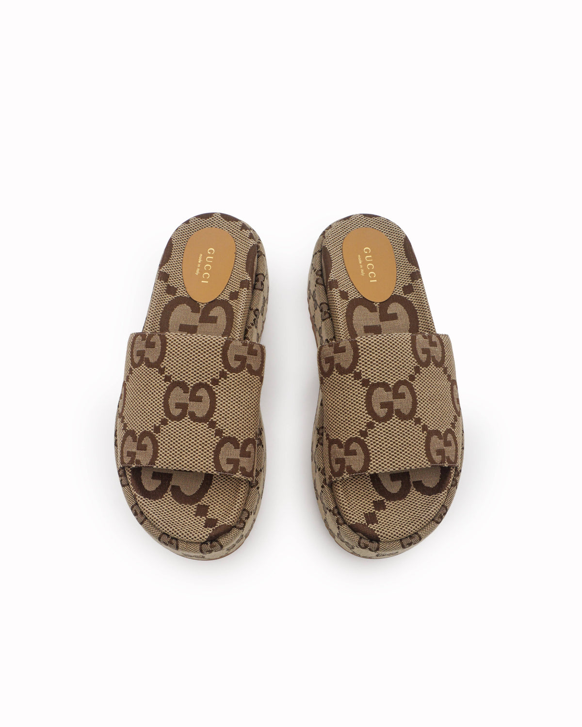 Gucci Jumbo GG Canvas Platform Slides