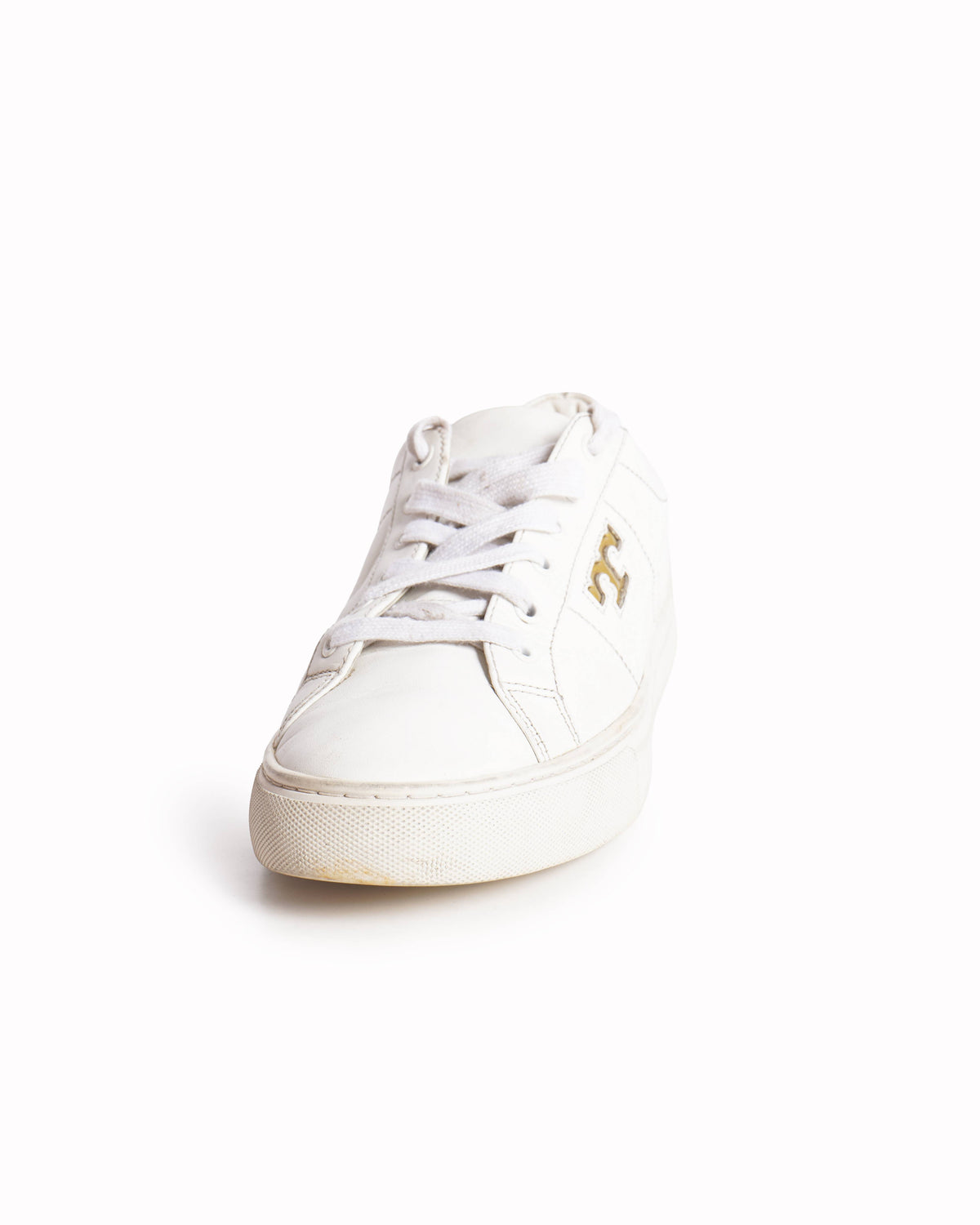 Tory Burch White Leather Low-Top Sneakers