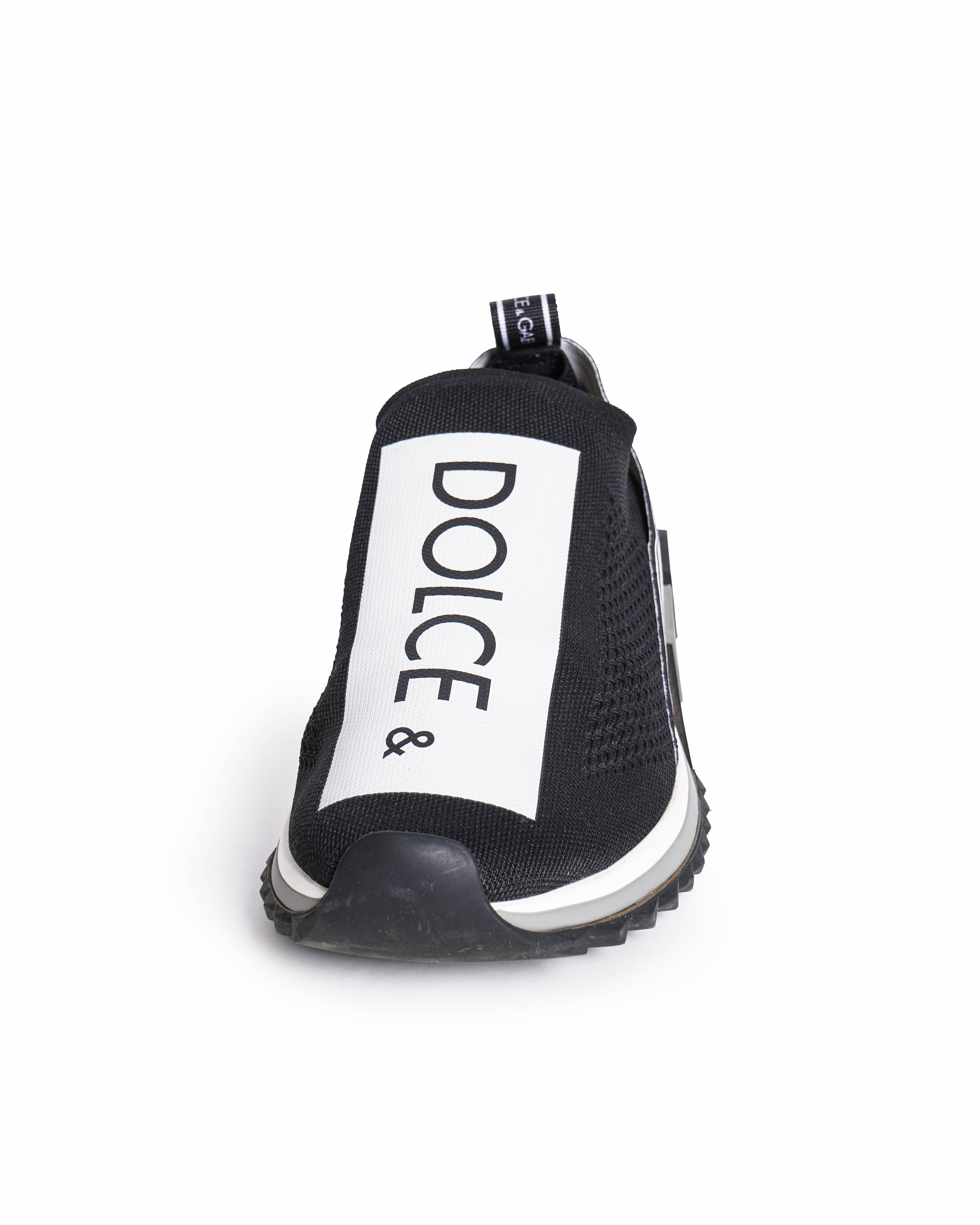 Dolce & Gabbana Black/White Sorrento Slip On Sneakers