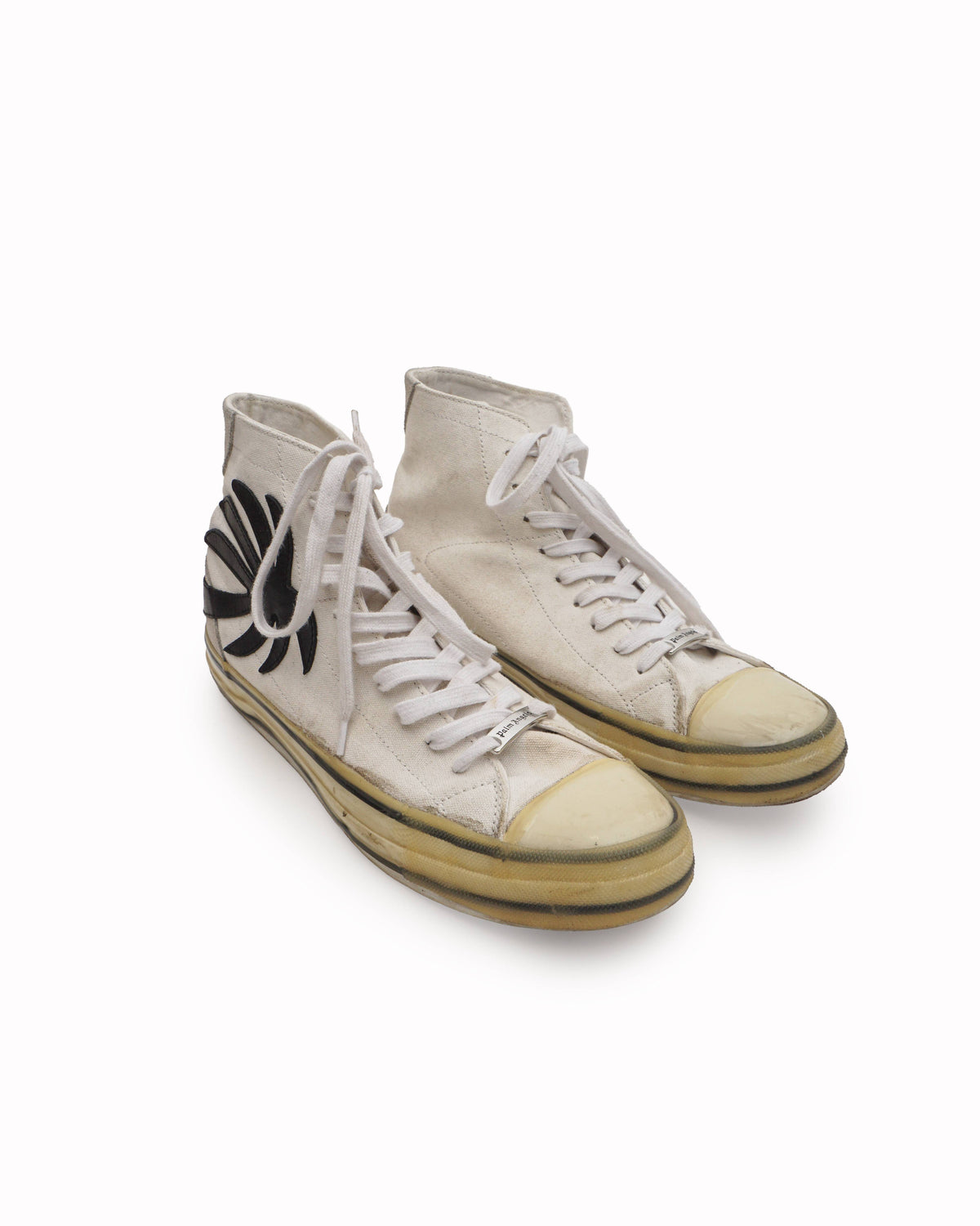 Palm Angels White Palm Tree Vulcanized High-Top Sneakers