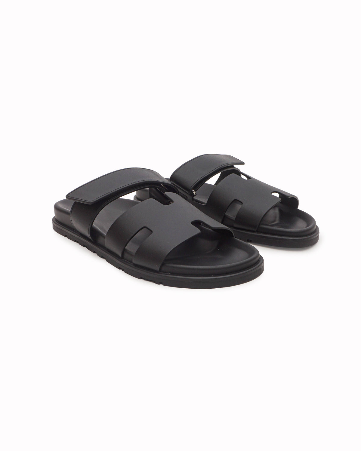 Hermès Chypre Black Calfskin Men's Sandals