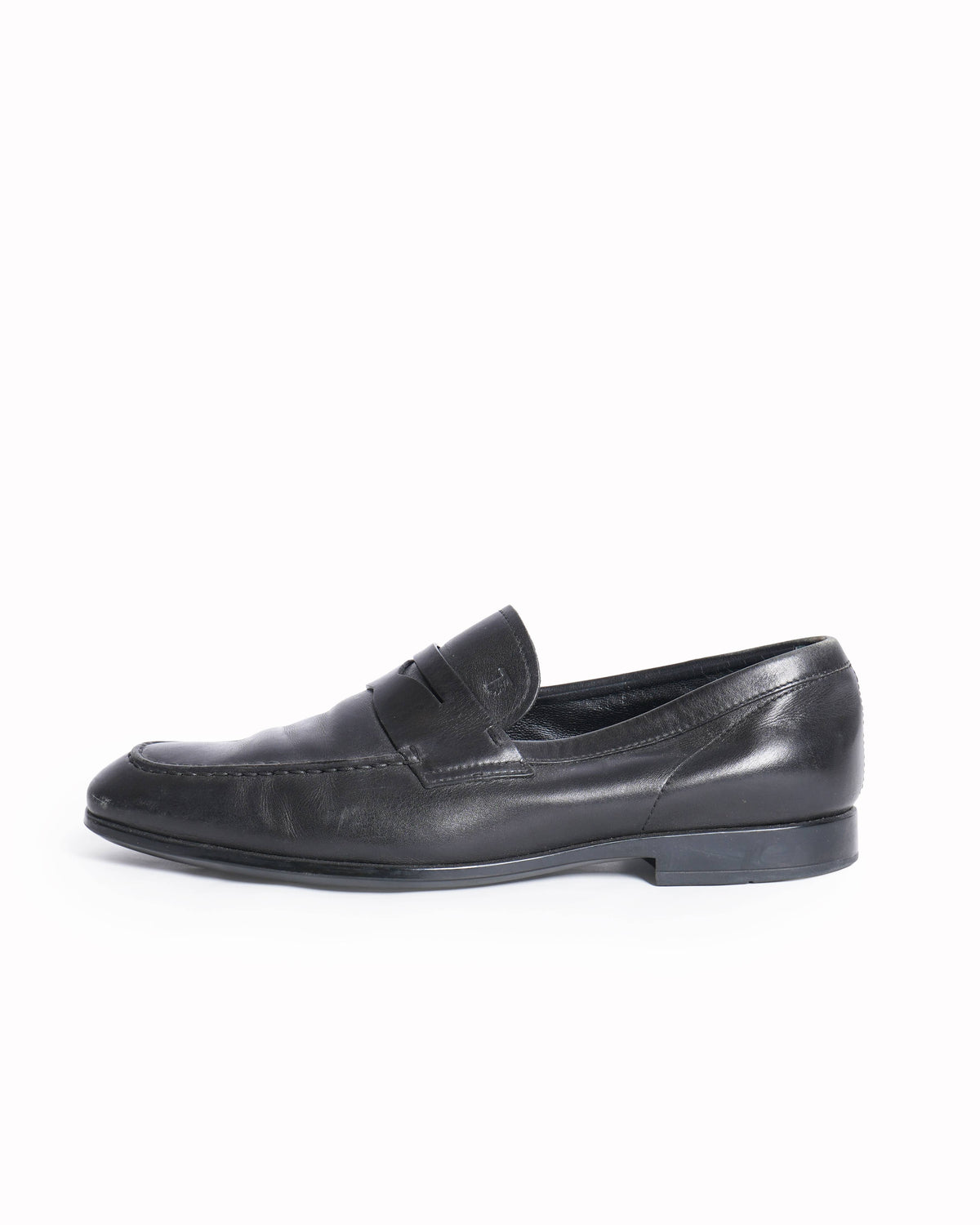 Tod’s black leather gomma leggera moccasins