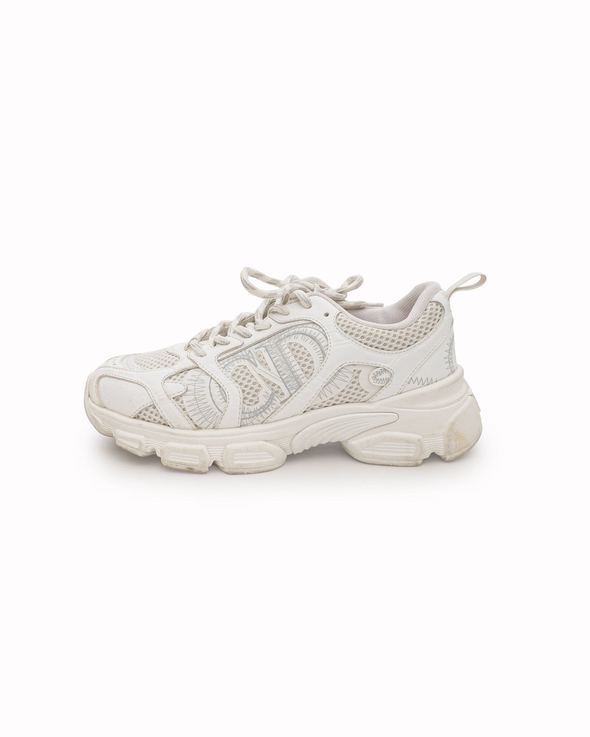 Dior White Mesh & Leather-Effect Chrono Sneakers