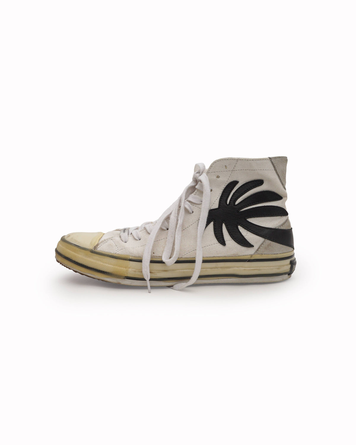 Palm Angels White Palm Tree Vulcanized High-Top Sneakers