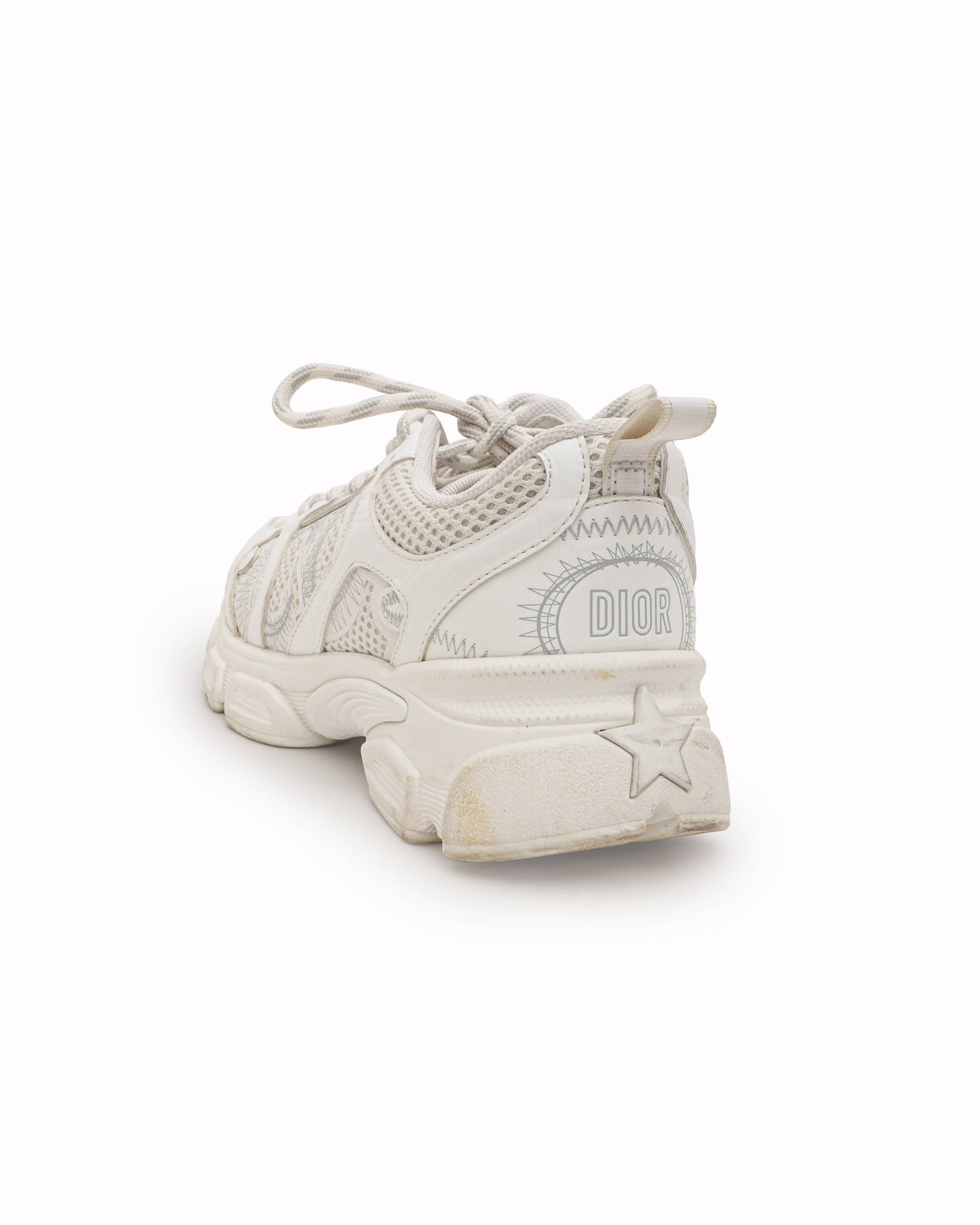 Dior White Mesh & Leather-Effect Chrono Sneakers