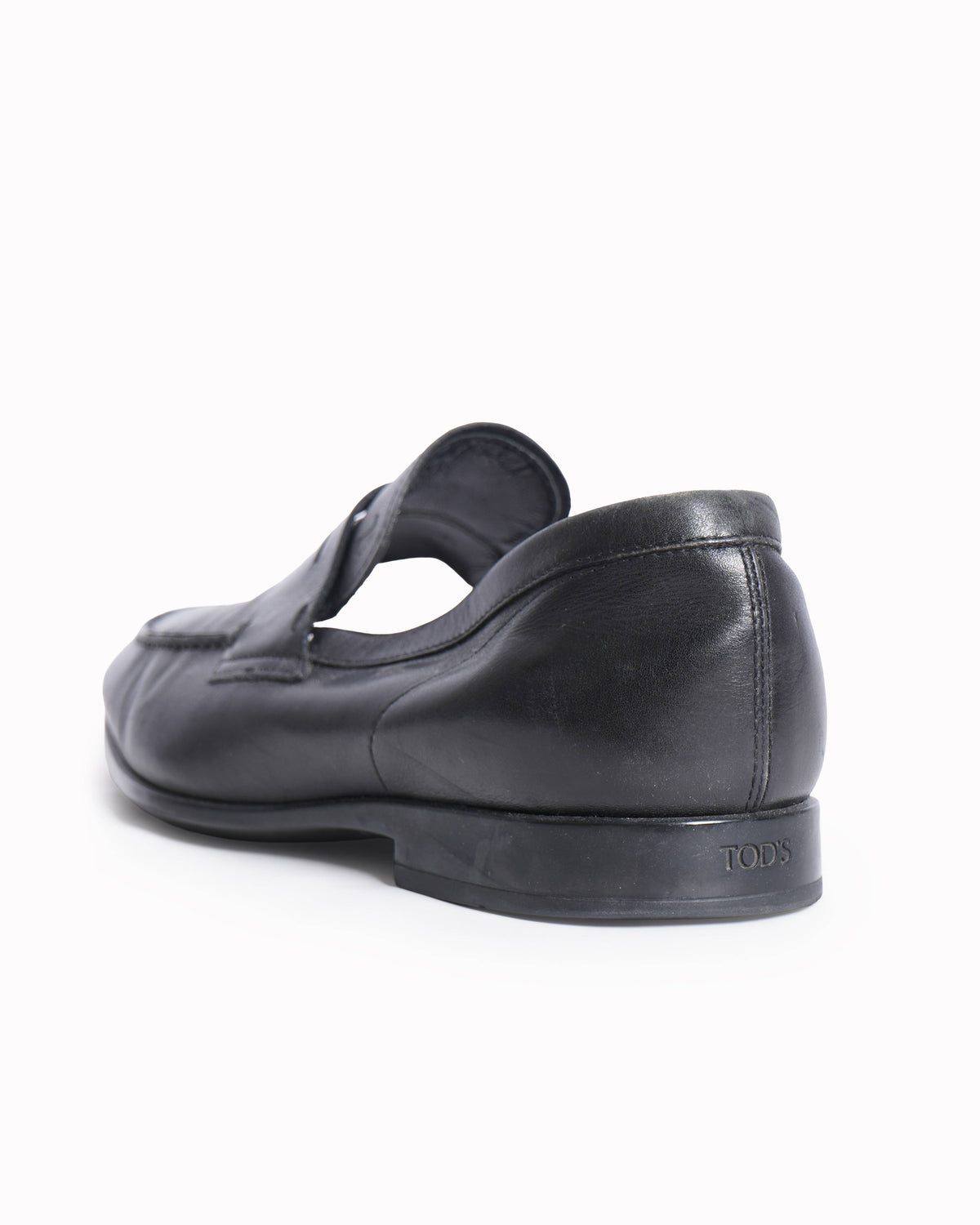 Tod’s black leather gomma leggera moccasins