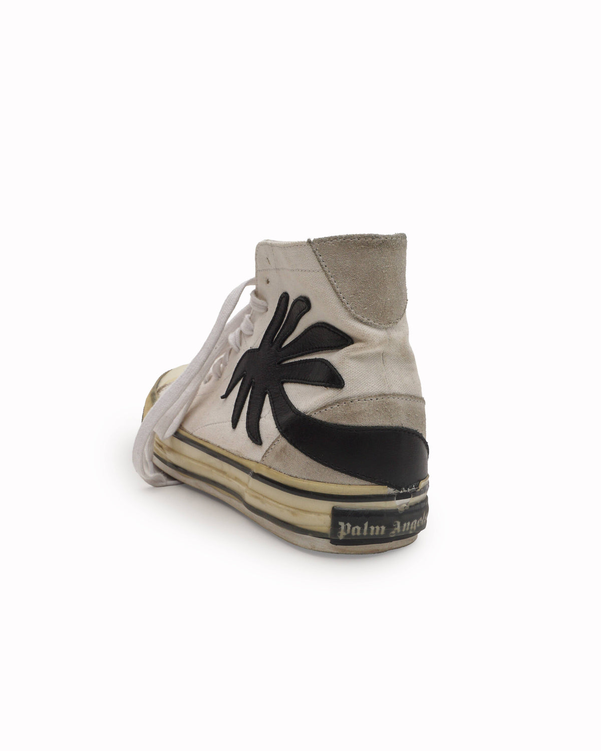 Palm Angels White Palm Tree Vulcanized High-Top Sneakers