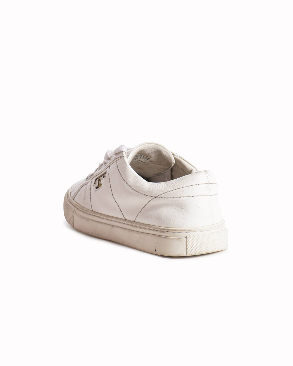 Tory Burch White Leather Low-Top Sneakers