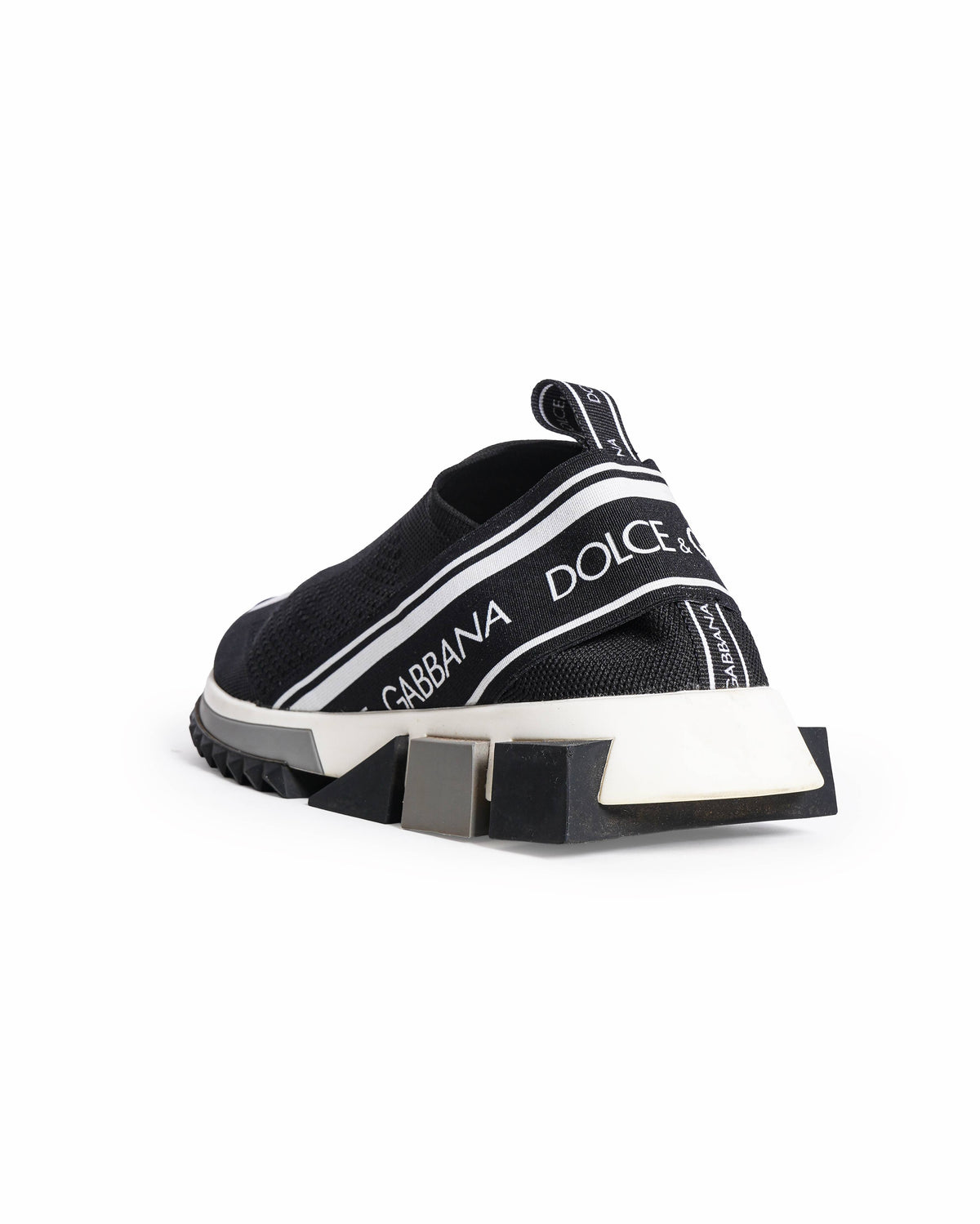 Dolce & Gabbana Black/White Sorrento Slip On Sneakers