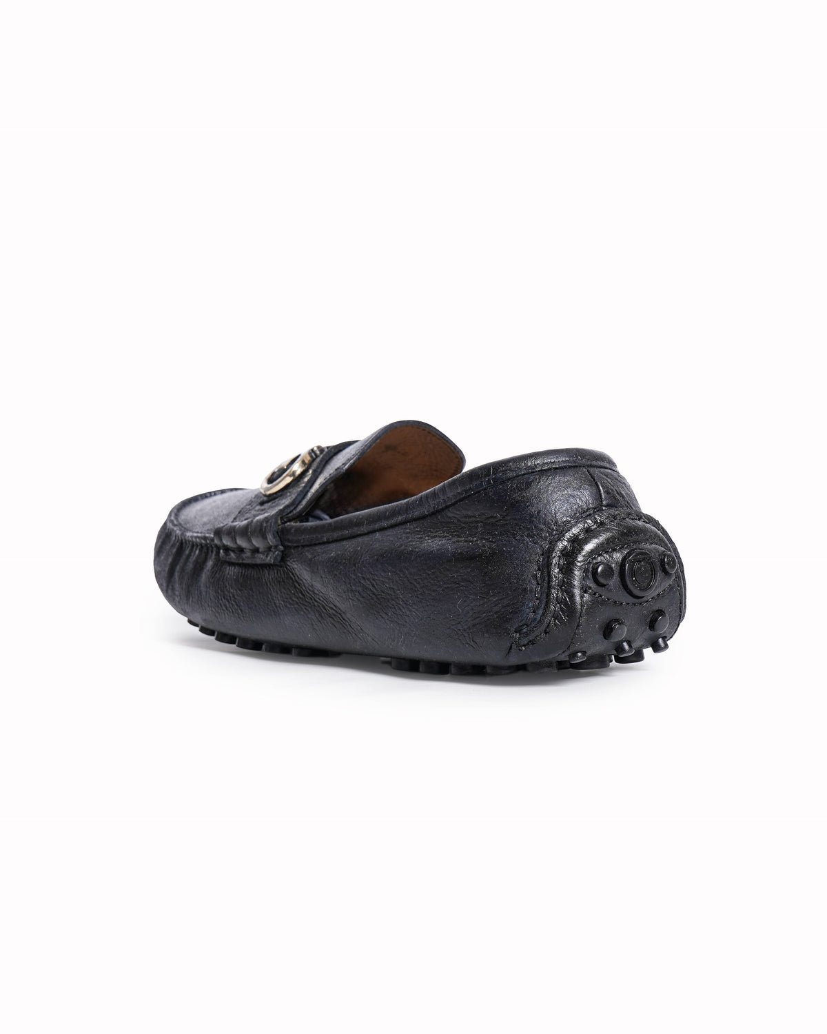 Salvatore Ferragamo Black Leather Gancini Loafers