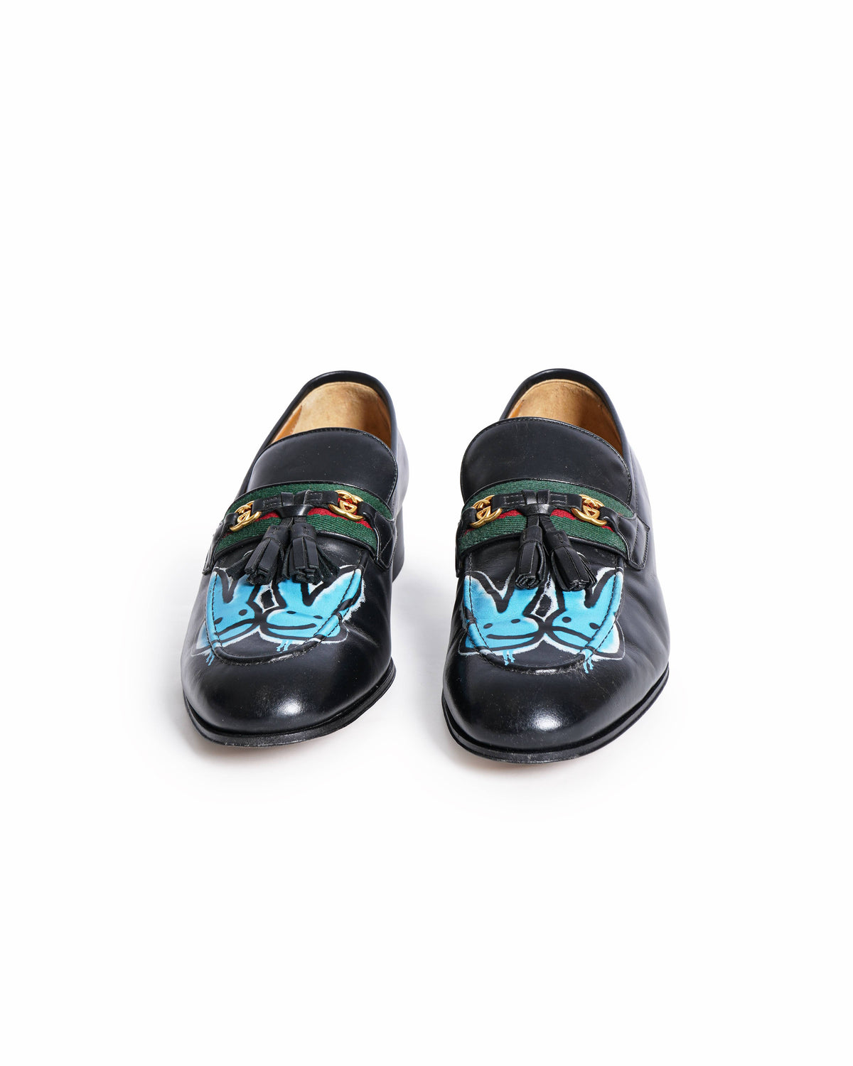 Gucci Rabbit Granada Black Leather with Bunny Motif Men's Loafers