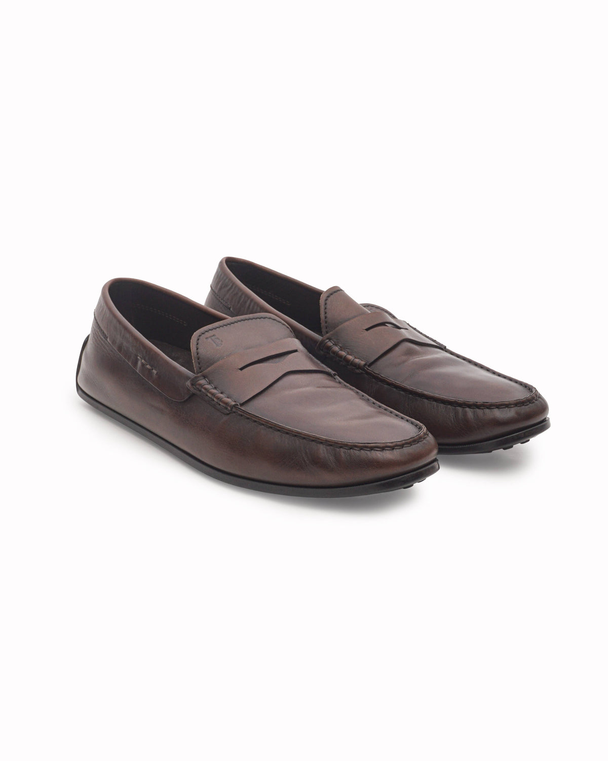 Tod's Gommino Brown Smooth Leather Penny Loafers