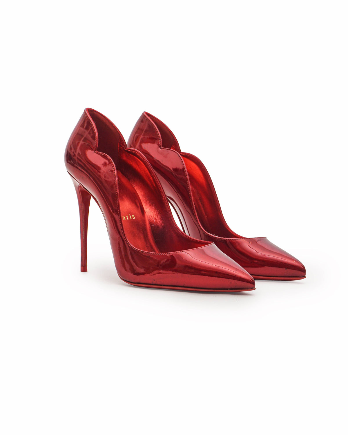 Christian Louboutin Metallic Red Patent Leather Hot Chick Pumps