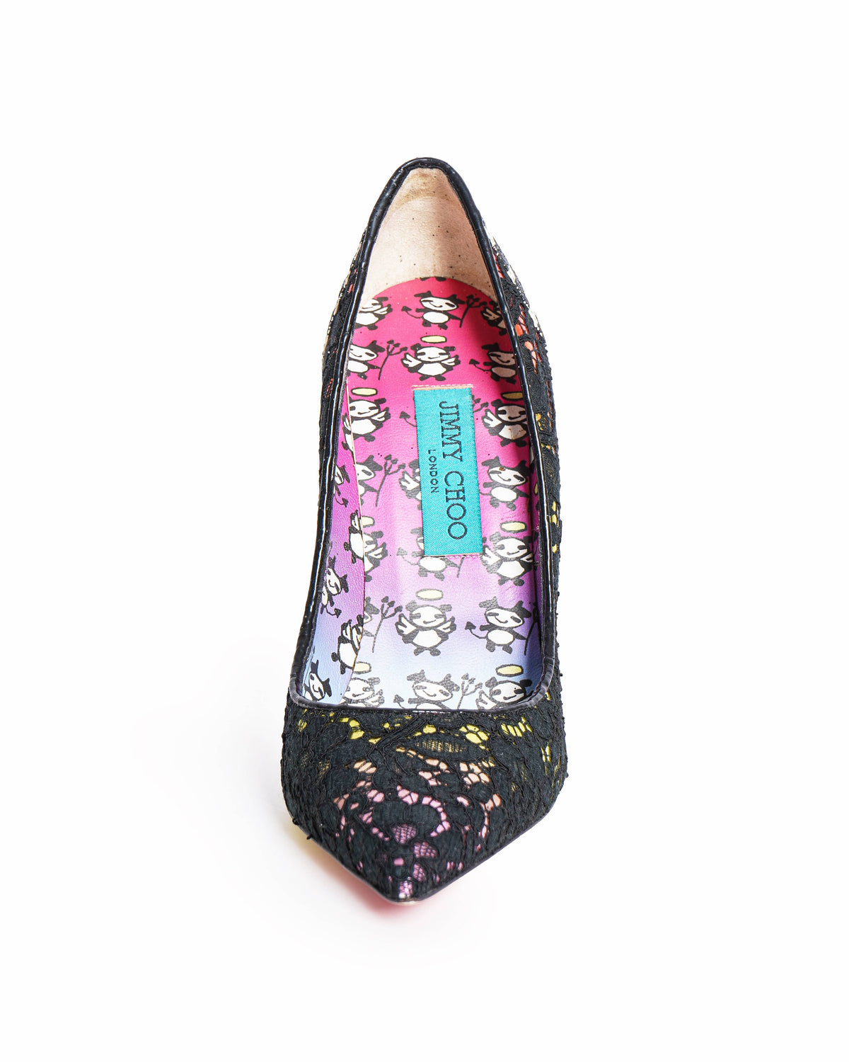 Jimmy Choo Multicolor Lace, Leather And Fabric Rob Pruitt Anouk Pointed Toe Pumps