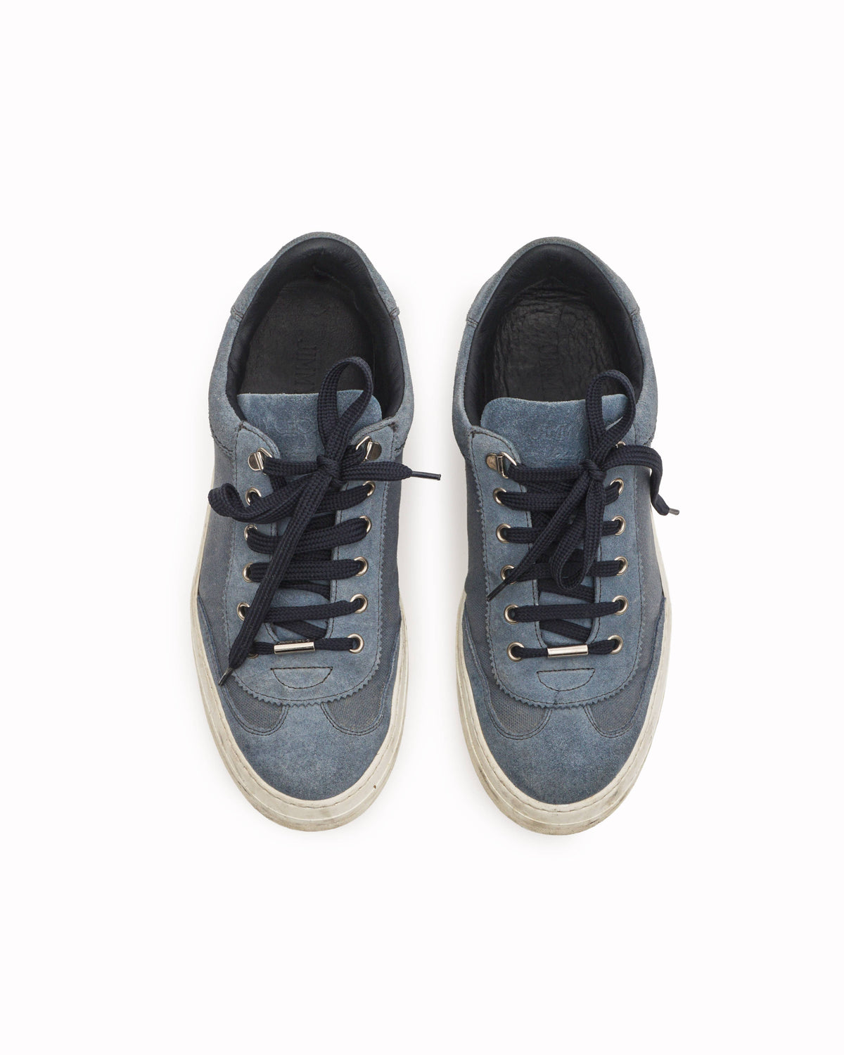 Jimmy Choo Blue Suede & Canvas Sneakers