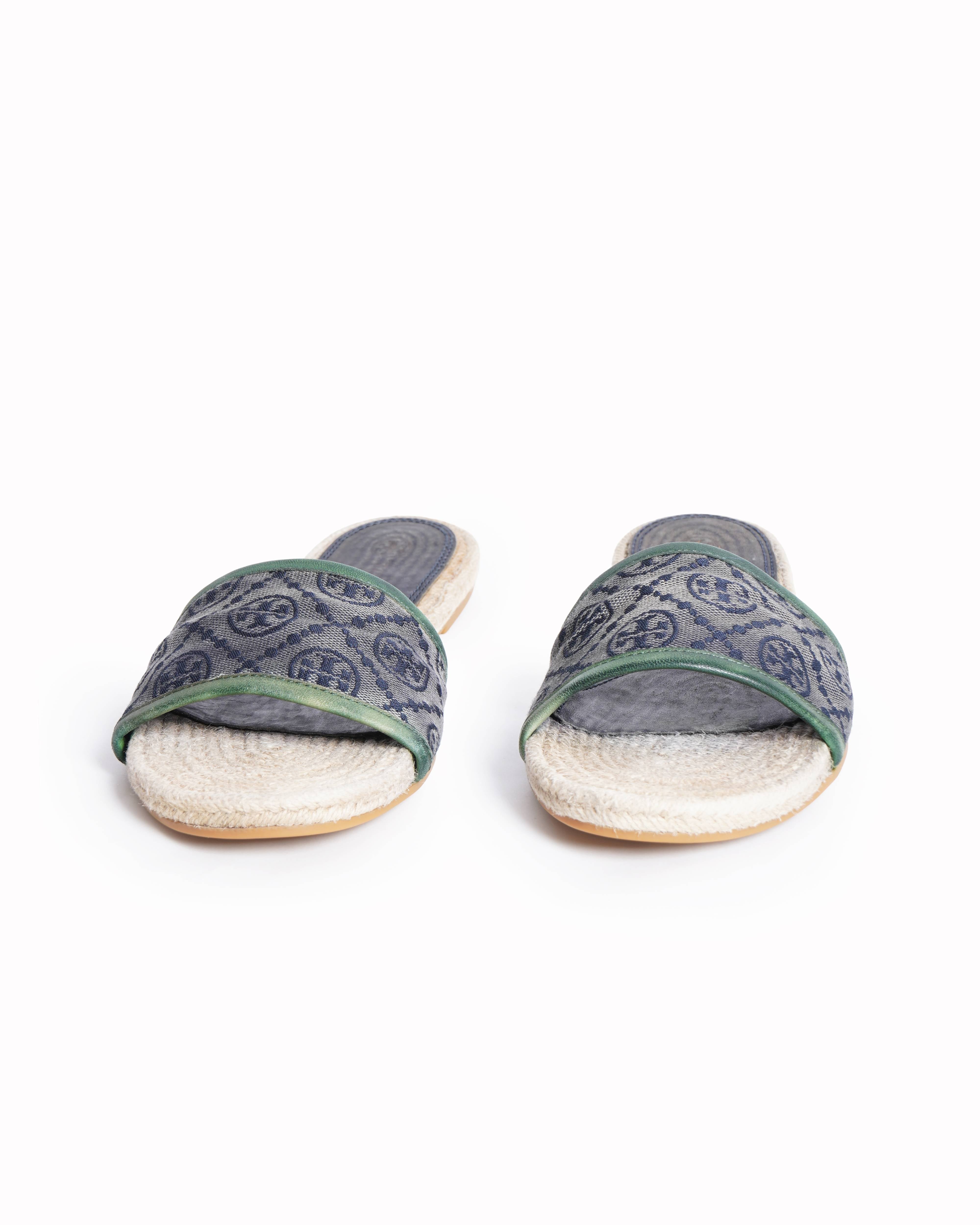 Tory Burch Women's T monogram espadrille slide Flats