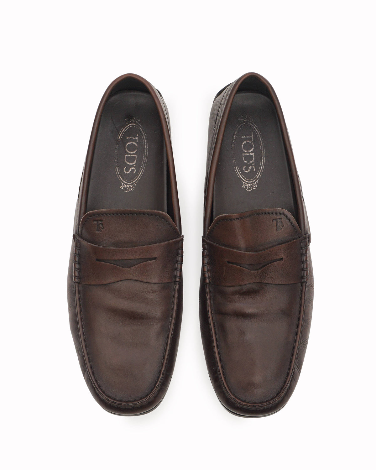Tod's Gommino Brown Smooth Leather Penny Loafers