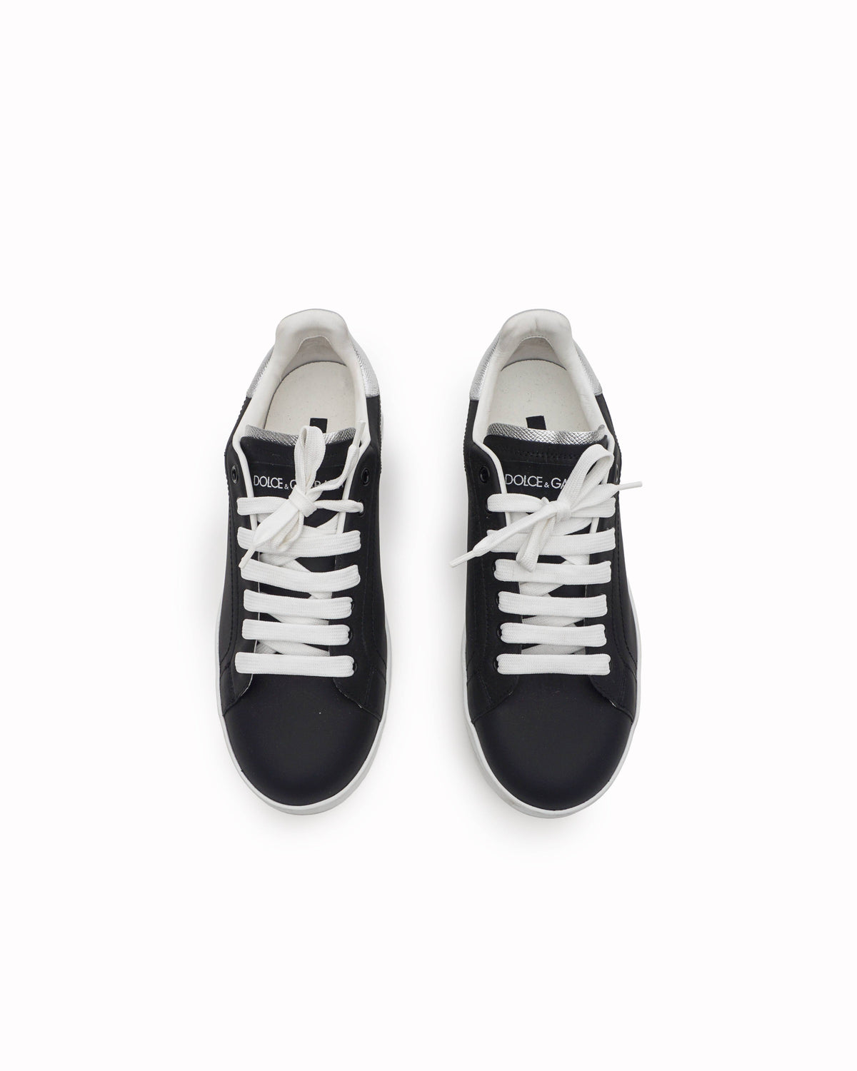 Dolce & Gabbana Black Calfskin Nappa Portofino Sneakers