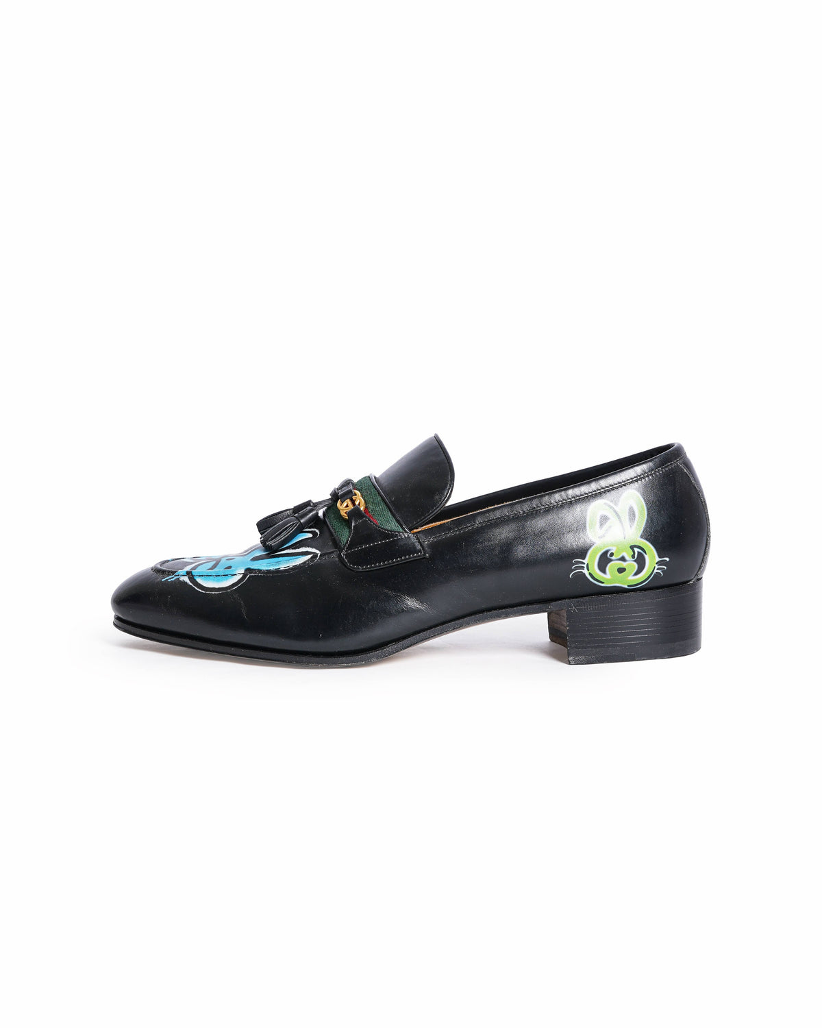 Gucci Rabbit Granada Black Leather with Bunny Motif Men's Loafers