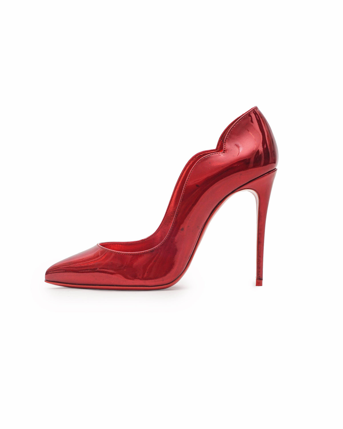 Christian Louboutin Metallic Red Patent Leather Hot Chick Pumps