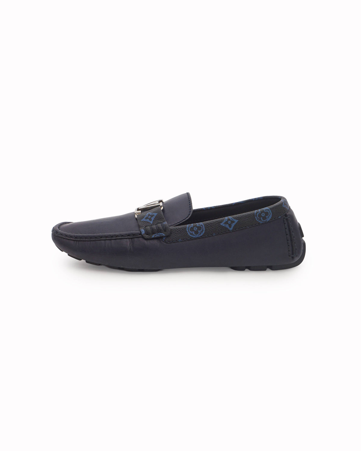 Louis Vuitton Navy Blue Leather Hockenheim Moccasins