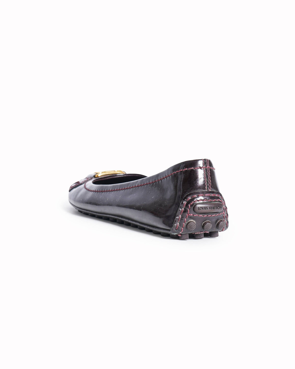 Louis Vuitton Burgundy Leather Oxford Ballet Flats