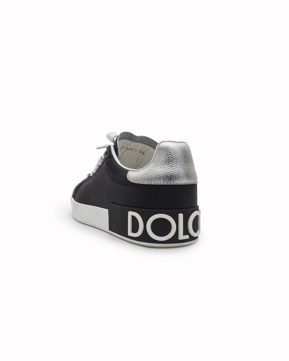 Dolce & Gabbana Black Calfskin Nappa Portofino Sneakers