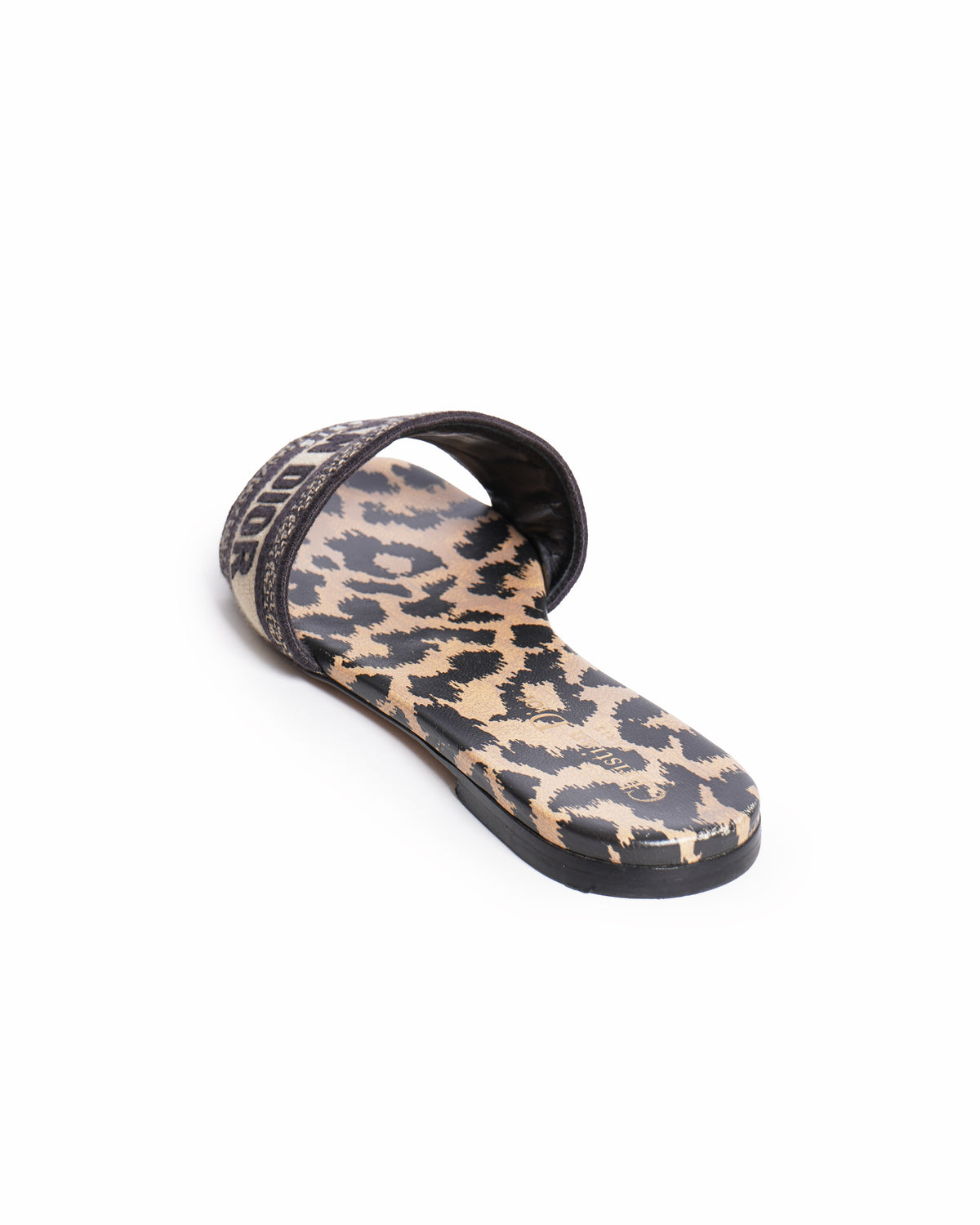Dior Black/Beige Logo Embroidered Canvas Dway Flat Slides