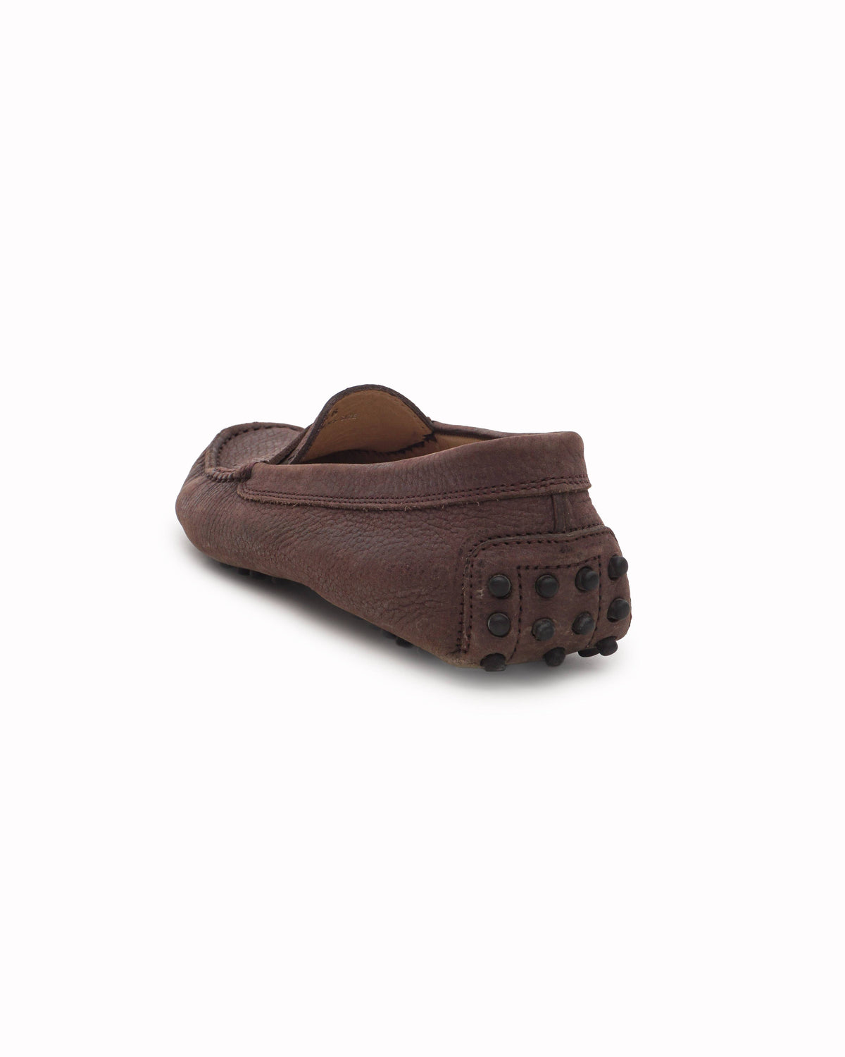 Tod's Brown Pebbled Leather Gommino Penny Loafers
