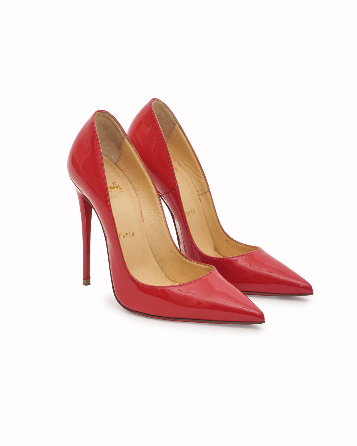 Christian Louboutin Red Patent Leather Pointy Toe Pumps