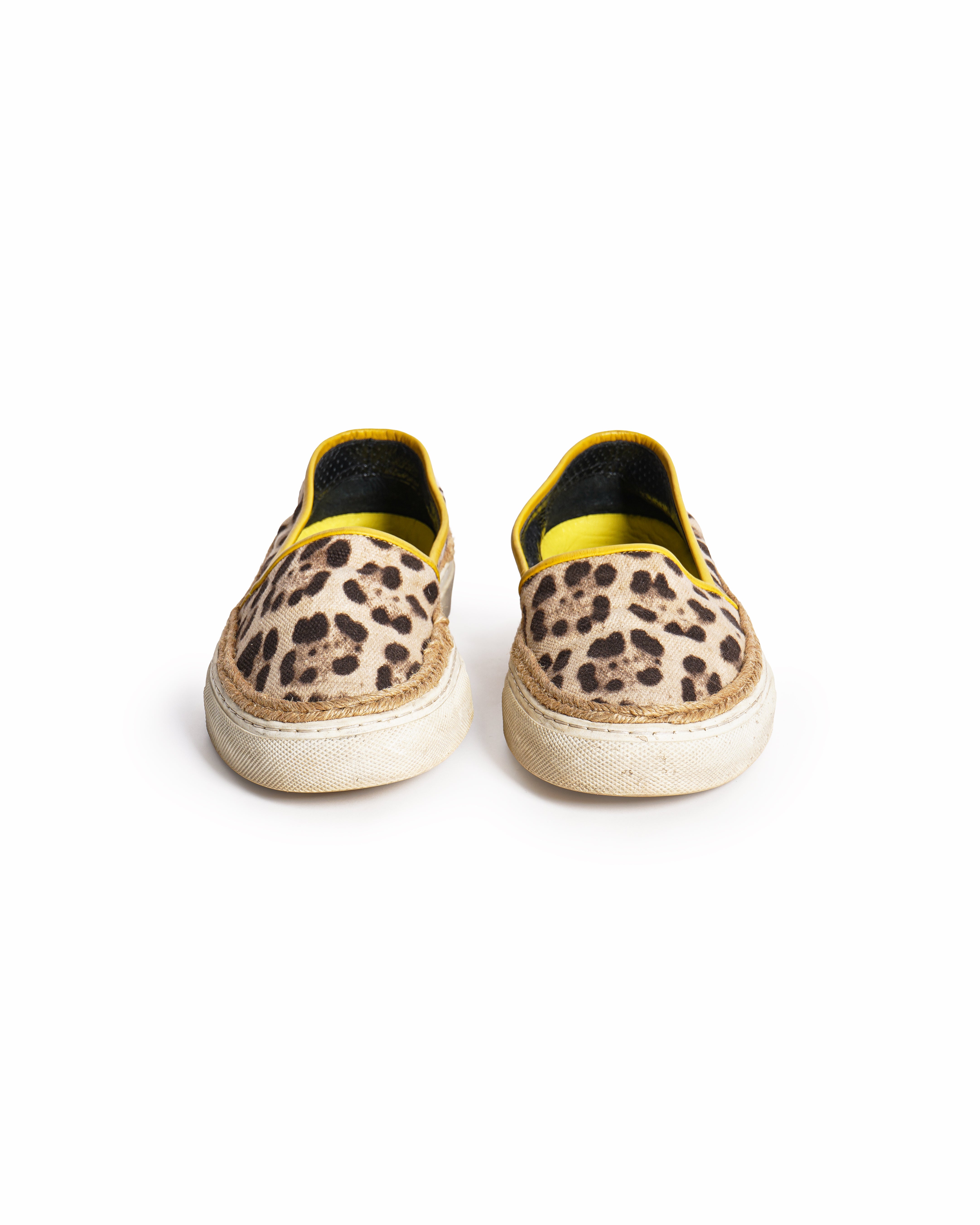 Dolce & Gabbana Leopard Print Calf Hair Espadrille Slip-On