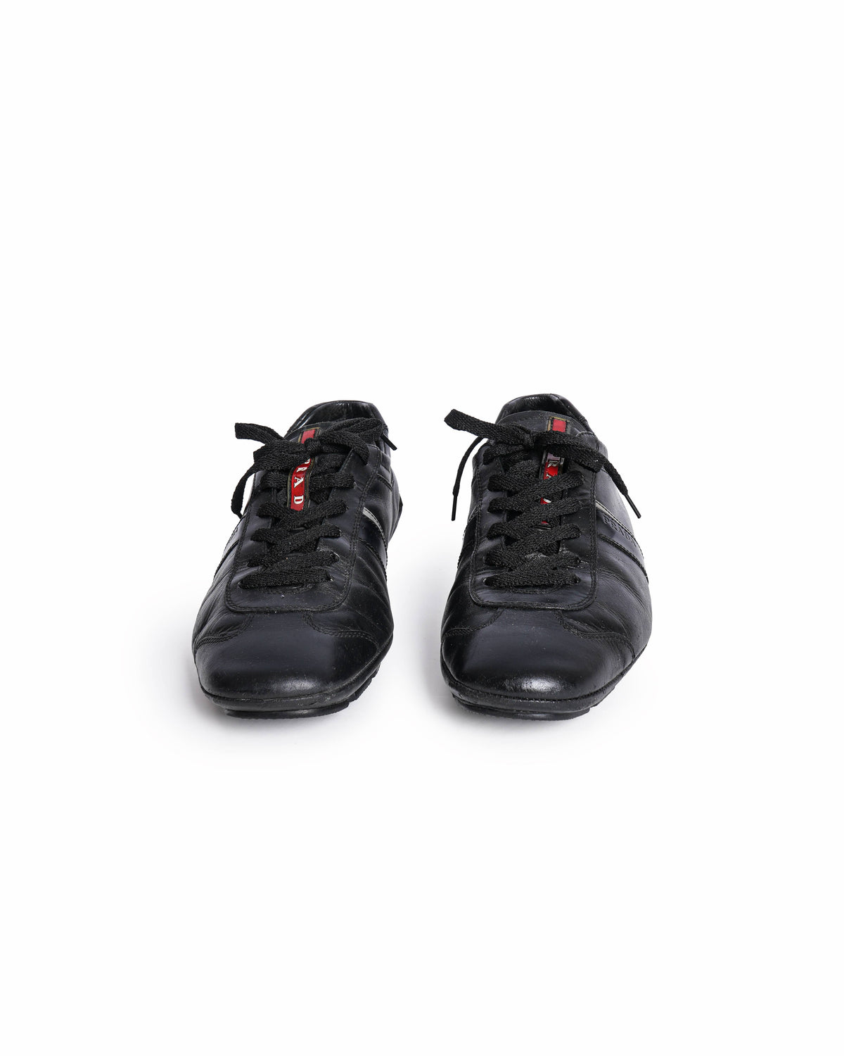 Prada Sport Black Leather Low Top Sneakers