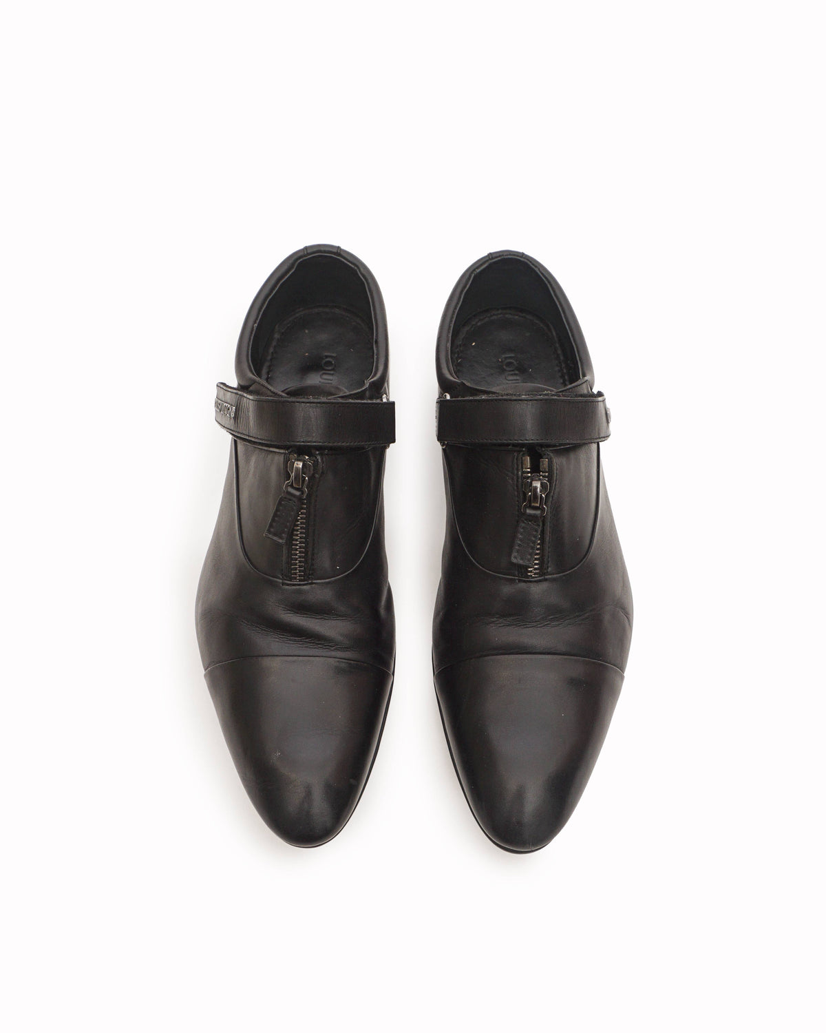 Louis Vuitton Black Leather Damier Delaware Zip Shoe