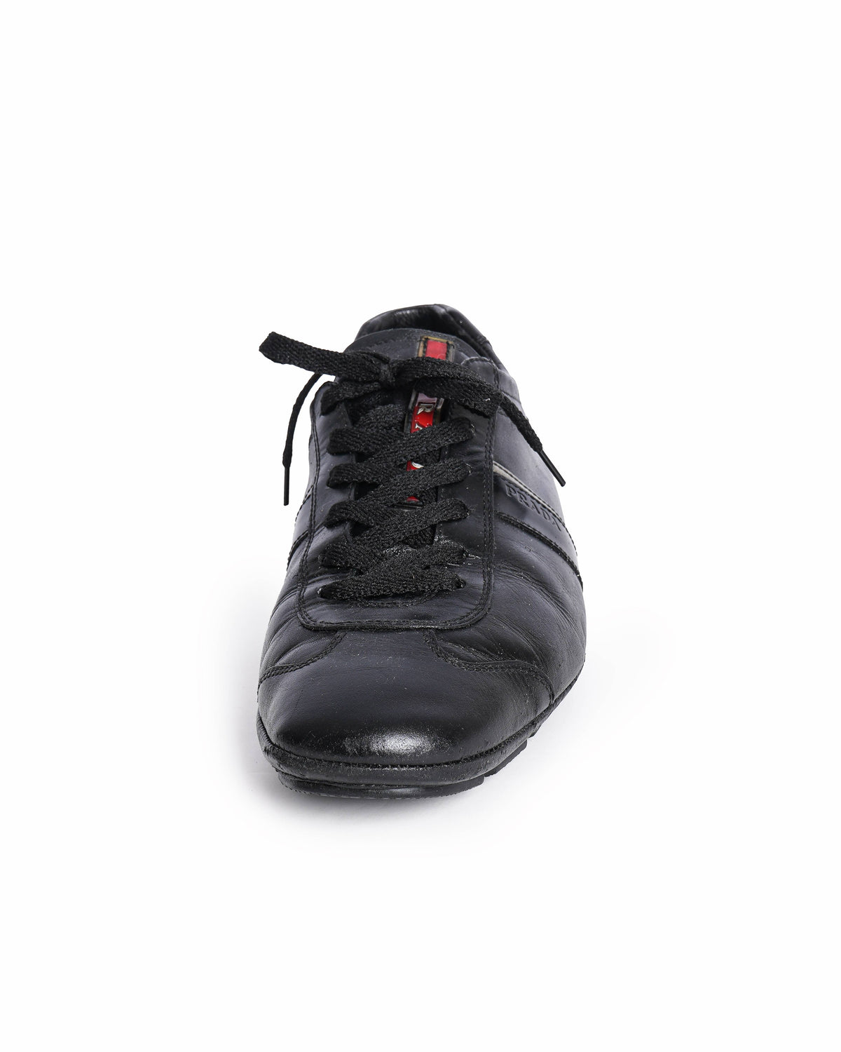 Prada Sport Black Leather Low Top Sneakers